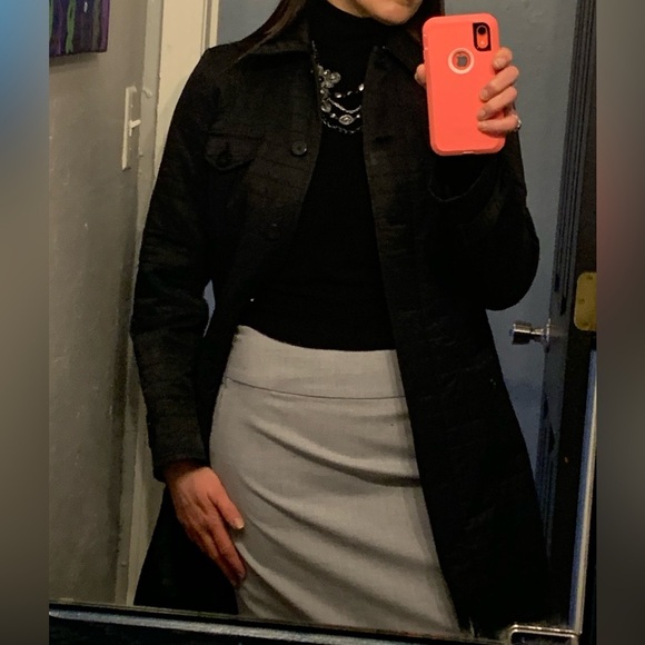 Express Quilted Coat in Charcoal - Picture 4 of 4